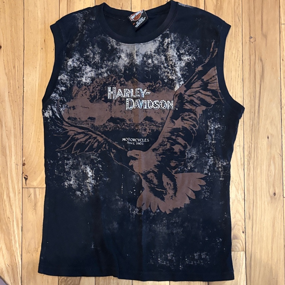 Harley-Davidson Black and Brown Eagle Tank